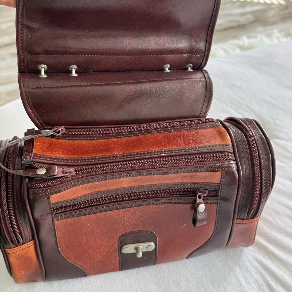 T-Bags Two-Tone Leather Briefcase